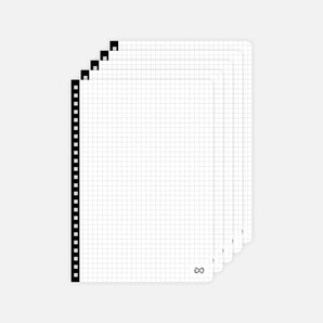 Pack of 5 graph A5 sheets
